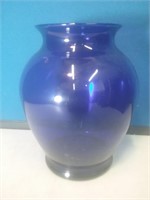 Cobalt glass vase 8 in tall