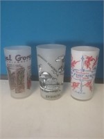 3 collectible souvenir glasses