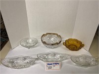Asst Pressed Glass Bowls