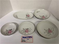 Asst 10 Pieces of China w/Silver Trim