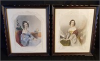 Ladies Framed 12 x 14 Lithographs