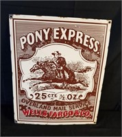Pony Express Heavy Porcelain Sign