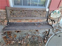 48" METAL AND WOOD BENCH