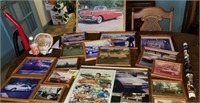17 pcs Of Framed Car Pictures & Posters
