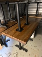 Two Solid Wood Butcher Block Style Dining Tables