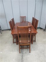 7 PIECE OAK MISSION STYLE DINING ROOM SUITE
