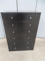BLACK SIX DRAWER CHEST OF DRAWERS