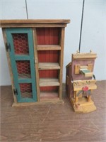 WOODEN SPICE RACK & BIRD FEEDER