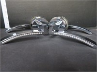 4 AZORE SWAROVSKI CRYSTAL & CHROME DOOR HANDLES