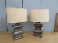 PAIR CERAMIC BASED TABLE LAMPS WITH SHADES
