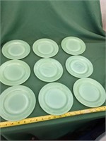 Nine (9) Jadeite Plates (Medium)