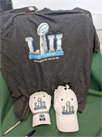 Two (2) Super Bowl, Shirts & Hats