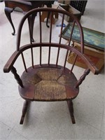 Child Size Antique Windsor W/Rush Seat