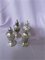 4 sterling salt & pepper shakers