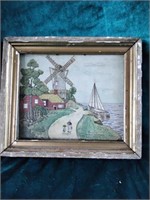 Framed print of windmill scene