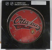 Sealed Ottawa Senators 12" NHL Chrome Clock