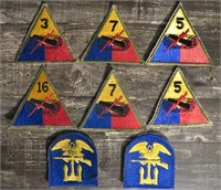 8 US Army Armored Division Triangle Patches Lot