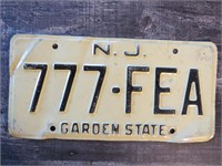 New Jersey License Plate Triple 777 Garden State
