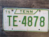 1975 Tennessee License Plate Old USA Car Tag