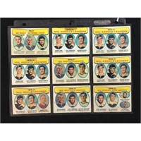 9 1971 Topps Hockey Leader Cards
