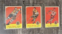 1957-58 Boston Bruins Card Lot Horvath RC Flaman