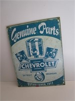 Genuine Parts Chevy Metal Signs 12.5"x16"