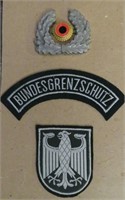 West German Police Cap Badge & Patches Vintage