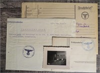 WWII German Documents & Photograph Stamped RARE