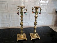 Brass Candlestick Holders w/ removable Decor