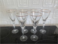 Gold Line Crystal Wine Glasses