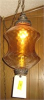 Amber Glass Swag Lamp-Works