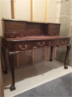 Antique leather top writers desk