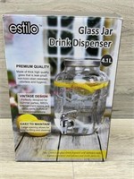 4.1L glass jar drink dispenser. Box was sealed