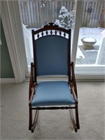 Vintage Wooden Collapsable Rocking Chair With Bab