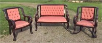 Victorian Settee Rocking Chair & Side Chair Set