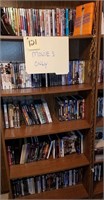 5 Shelves of DVD Movies (Bookcase not included)