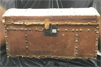 Antique Small Trunk, Leather & Rivets