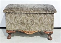 Antique Upholstered Ottoman With Storage