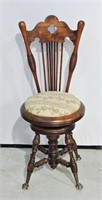 Outstanding Victorian Piano Chair / Stool