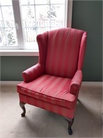 Red Cushion Striped Chair