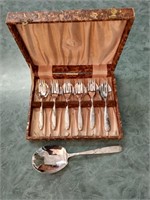 Vintage Sliver Plated Fork & Spoon Set In Case