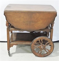 Vintage Tea Wagon With Glass Tray