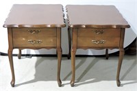 Pair Vintage Side Tables With Drawers