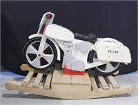 Wooden Police Motorcycle Child's Rocking Chair