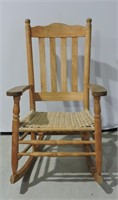 Antique Rush Seat Rocking Arm Chair