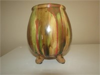 3 Leg Pottery Vase 7 1/2" T