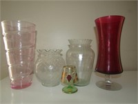 Glass Vases Red is 9"