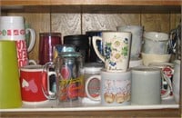 Shelf of Coffee Cups & Glasses