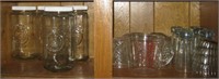 4 Glass Canisters & Misc Glasses-Pyrex Measure