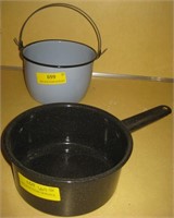Graniteware Pot & Enamel Pot w/Handle